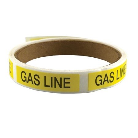 JONES STEPHENS Jones Stephens J40482 Yellow Gas Line Marking Labels; 100 per Roll J40482